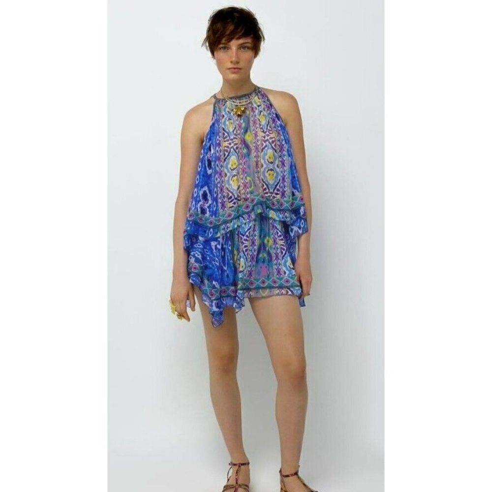 LAST NWT ZARA PRINTED SKIRT WITH SHORT  high wasted 7632/039 adjustable waisted